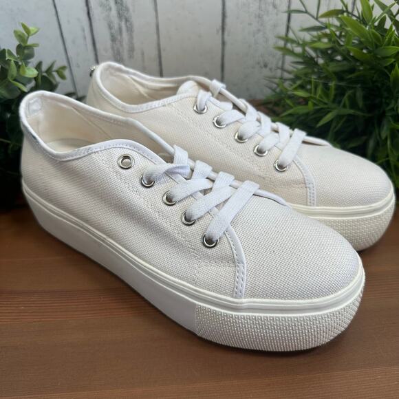 Steve Madden Women's Elore White Platform Sneakers Size 7.5 - Picture 2 of 9